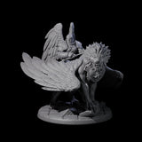 Diving Celestral Cavalry D Miniature for Dungeons and Dragons, Pathfinder or other TTRPGs