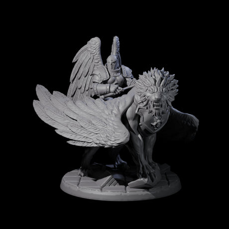 Diving Celestral Cavalry D Miniature for Dungeons and Dragons, Pathfinder or other TTRPGs