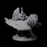 Diving Celestral Cavalry D Miniature for Dungeons and Dragons, Pathfinder or other TTRPGs