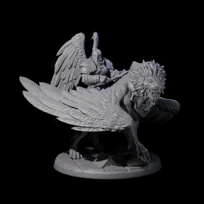 Diving Celestral Cavalry D Miniature for Dungeons and Dragons, Pathfinder or other TTRPGs