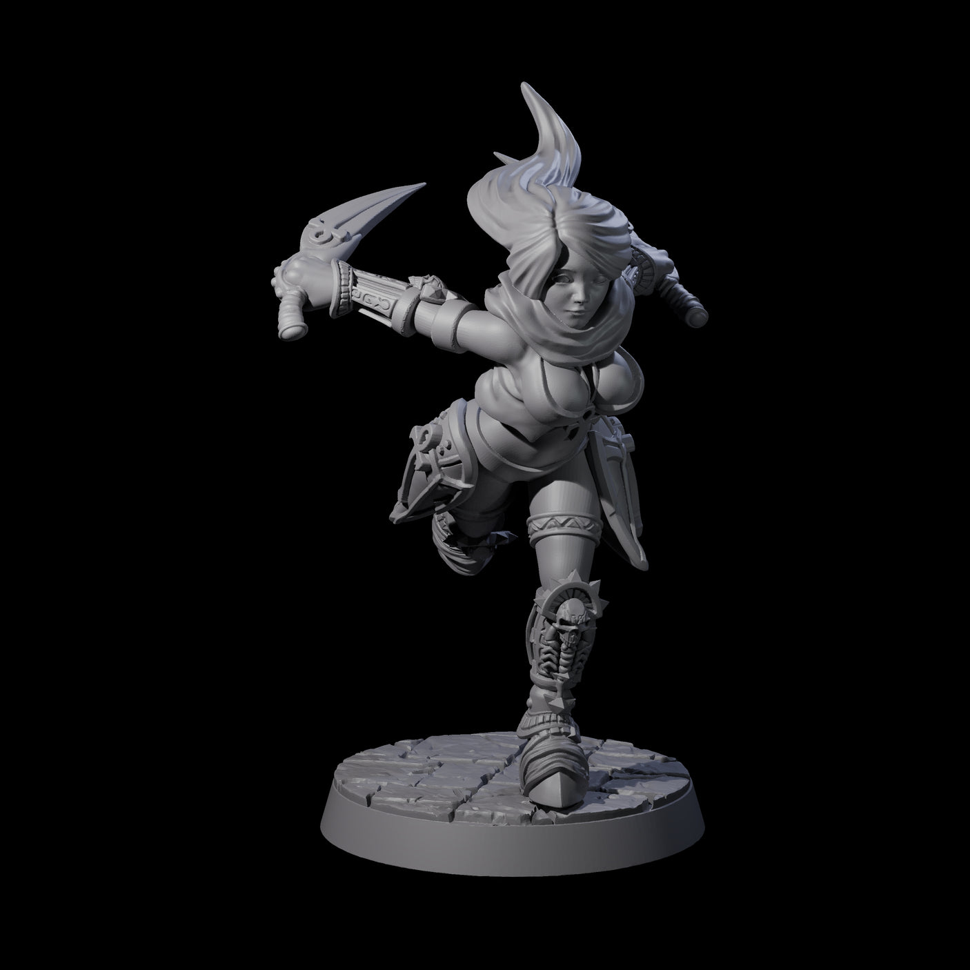 Diving Duel Dagger Rogue Miniature for Dungeons and Dragons, Pathfinder or other TTRPGs