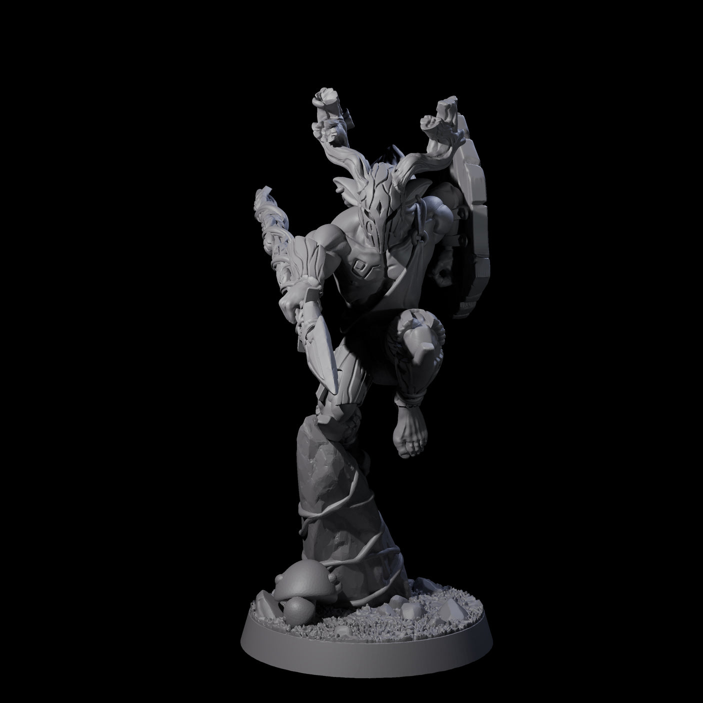 Diving Wood Elf Barbarian Miniature for Dungeons and Dragons, Pathfinder or other TTRPGs