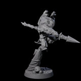 Diving Wood Elf Barbarian Miniature for Dungeons and Dragons, Pathfinder or other TTRPGs