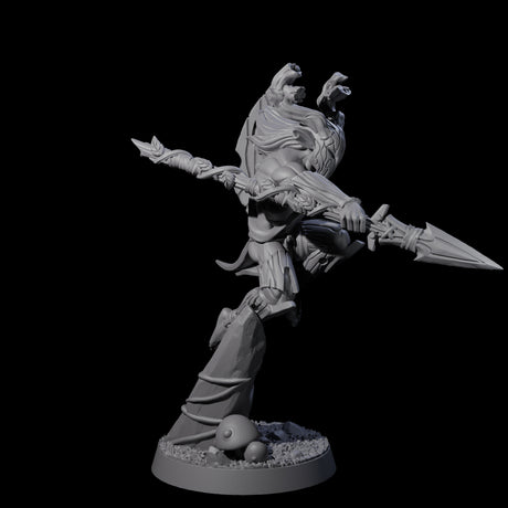 Diving Wood Elf Barbarian Miniature for Dungeons and Dragons, Pathfinder or other TTRPGs