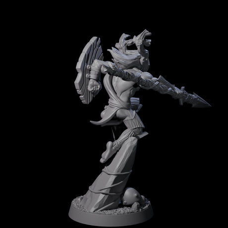 Diving Wood Elf Barbarian Miniature for Dungeons and Dragons, Pathfinder or other TTRPGs