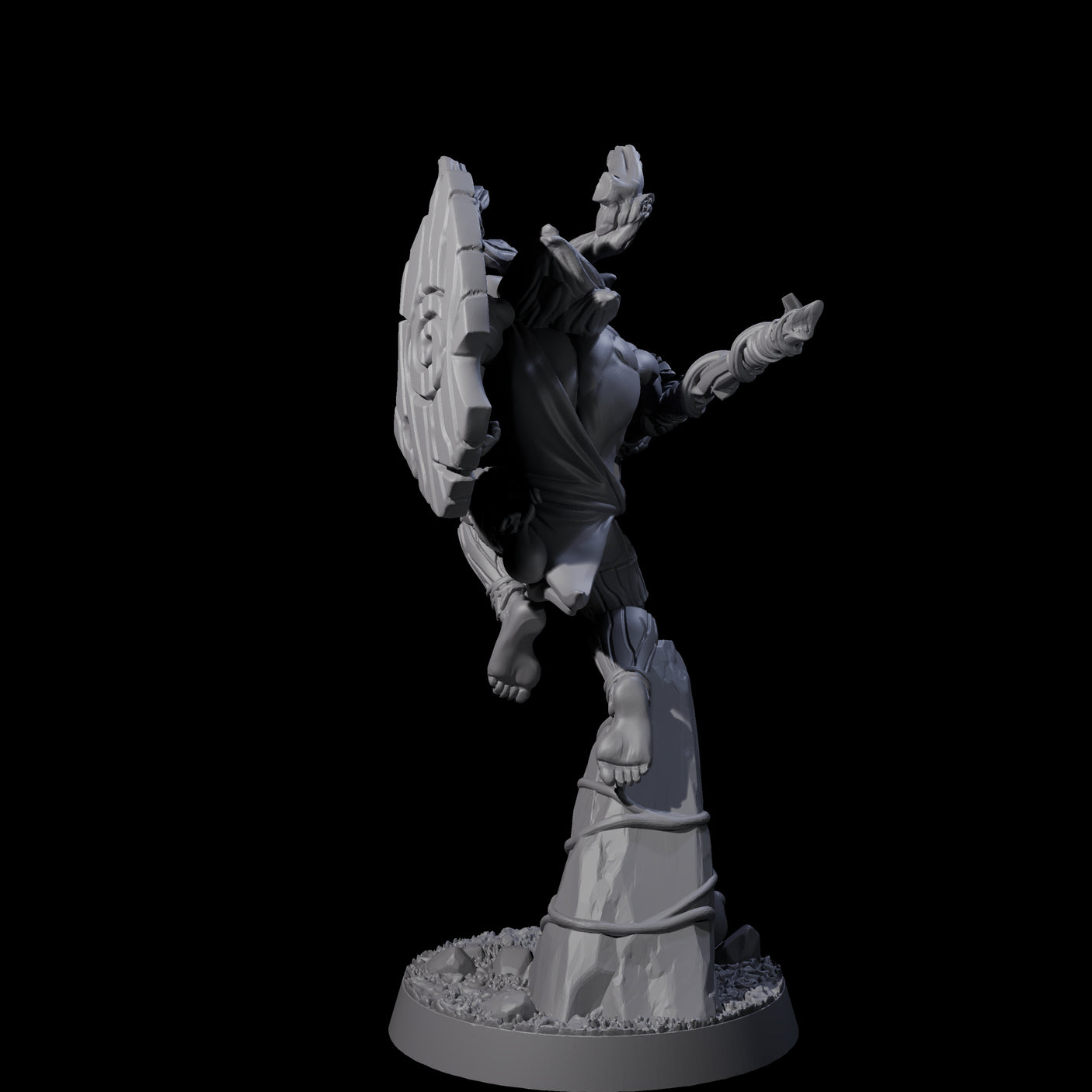 Diving Wood Elf Barbarian Miniature for Dungeons and Dragons, Pathfinder or other TTRPGs