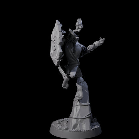 Diving Wood Elf Barbarian Miniature for Dungeons and Dragons, Pathfinder or other TTRPGs