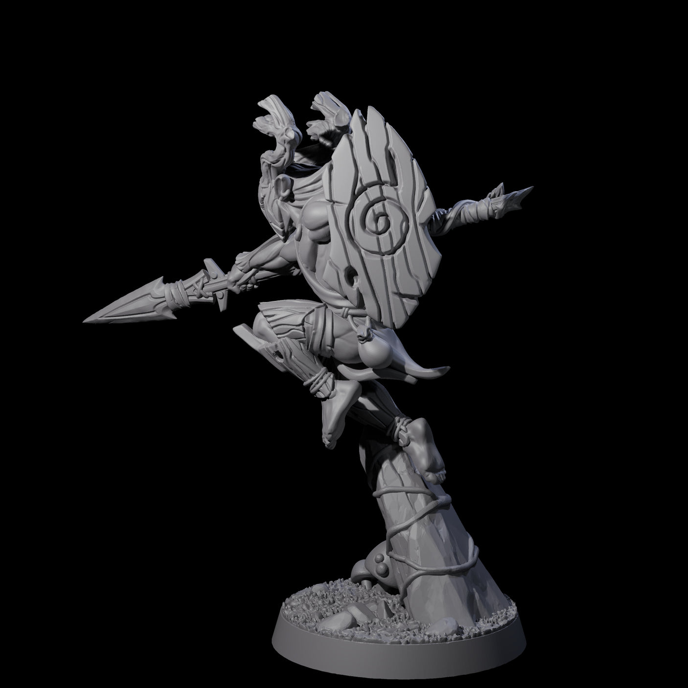 Diving Wood Elf Barbarian Miniature for Dungeons and Dragons, Pathfinder or other TTRPGs