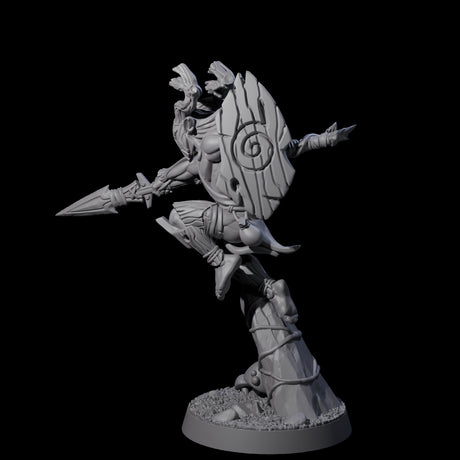 Diving Wood Elf Barbarian Miniature for Dungeons and Dragons, Pathfinder or other TTRPGs