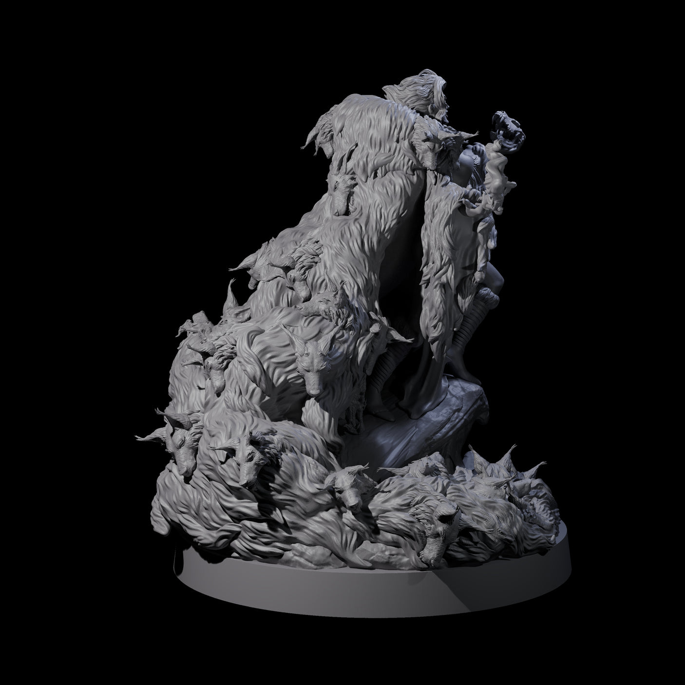 Dog Mad Countess Miniature for Dungeons and Dragons, Pathfinder or other TTRPGs