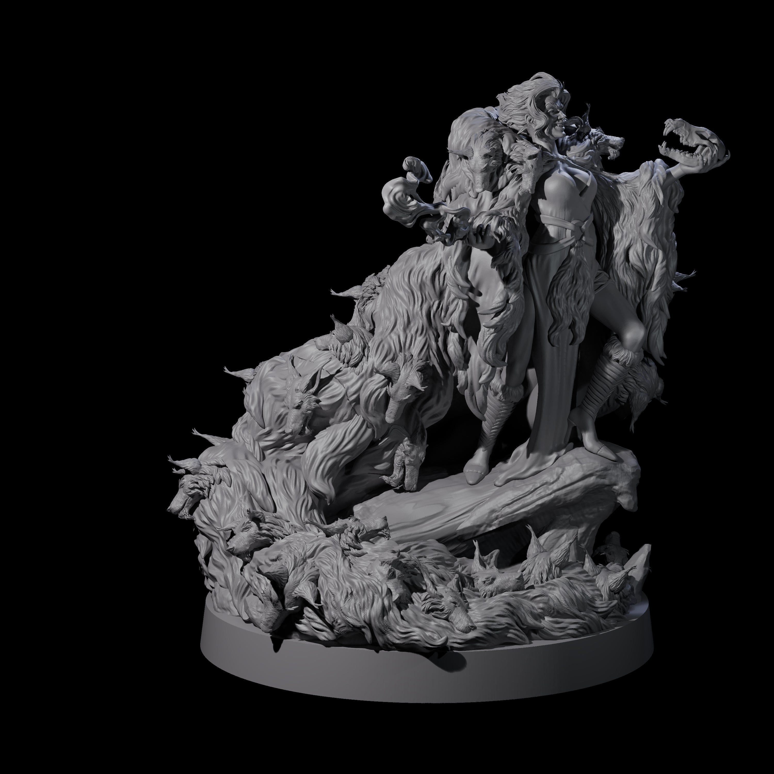 Dog Mad Countess Miniature for Dungeons and Dragons, Pathfinder or other TTRPGs