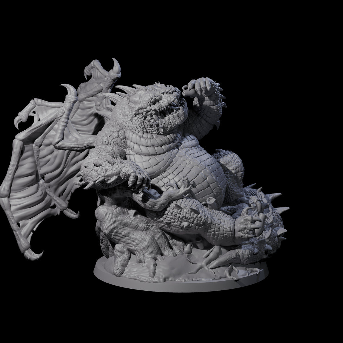 Draconic Demon Lord of Gluttony Miniature for Dungeons and Dragons, Pathfinder or other TTRPGs
