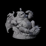 Draconic Demon Lord of Gluttony Miniature for Dungeons and Dragons, Pathfinder or other TTRPGs