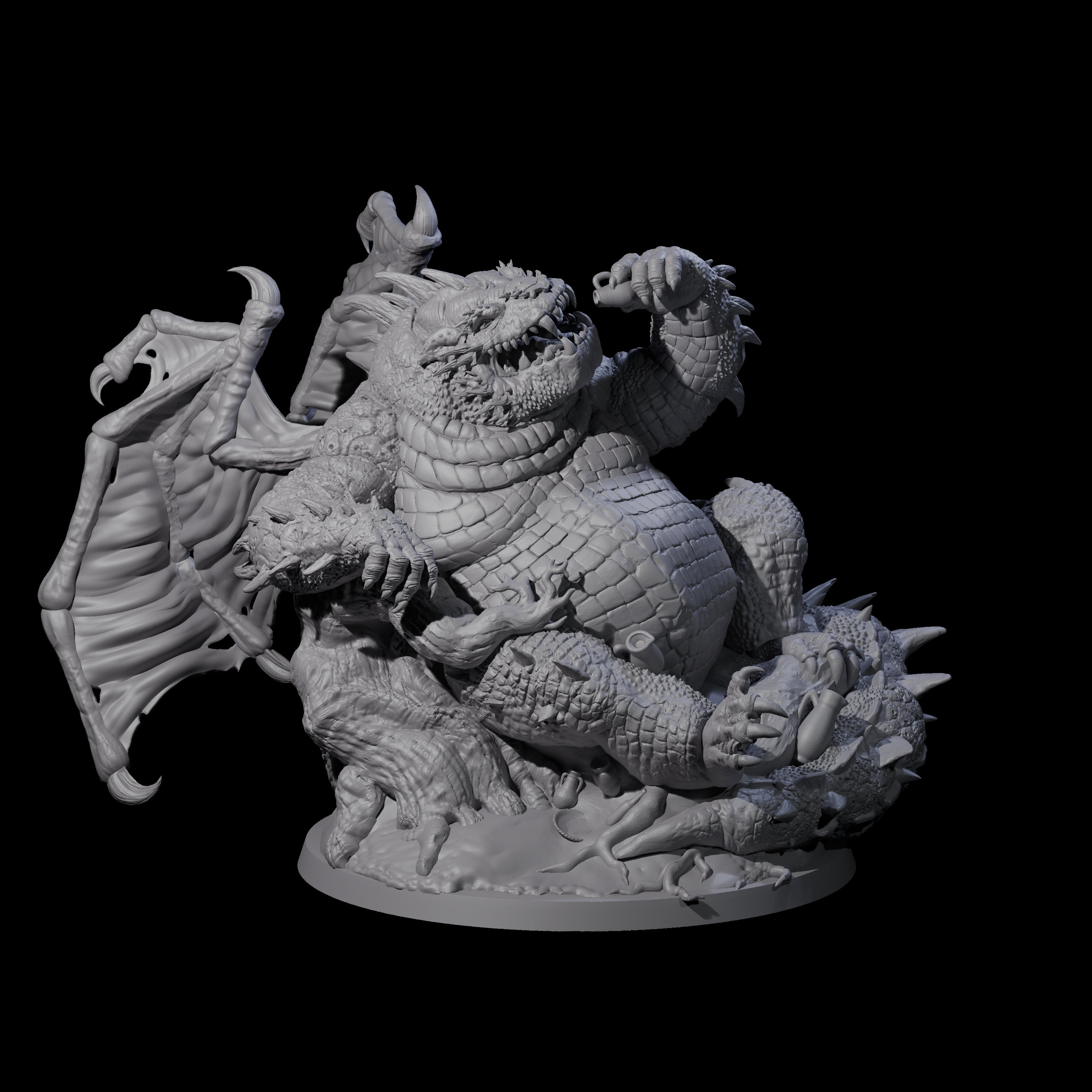 Draconic Demon Lord of Gluttony Miniature for Dungeons and Dragons, Pathfinder or other TTRPGs