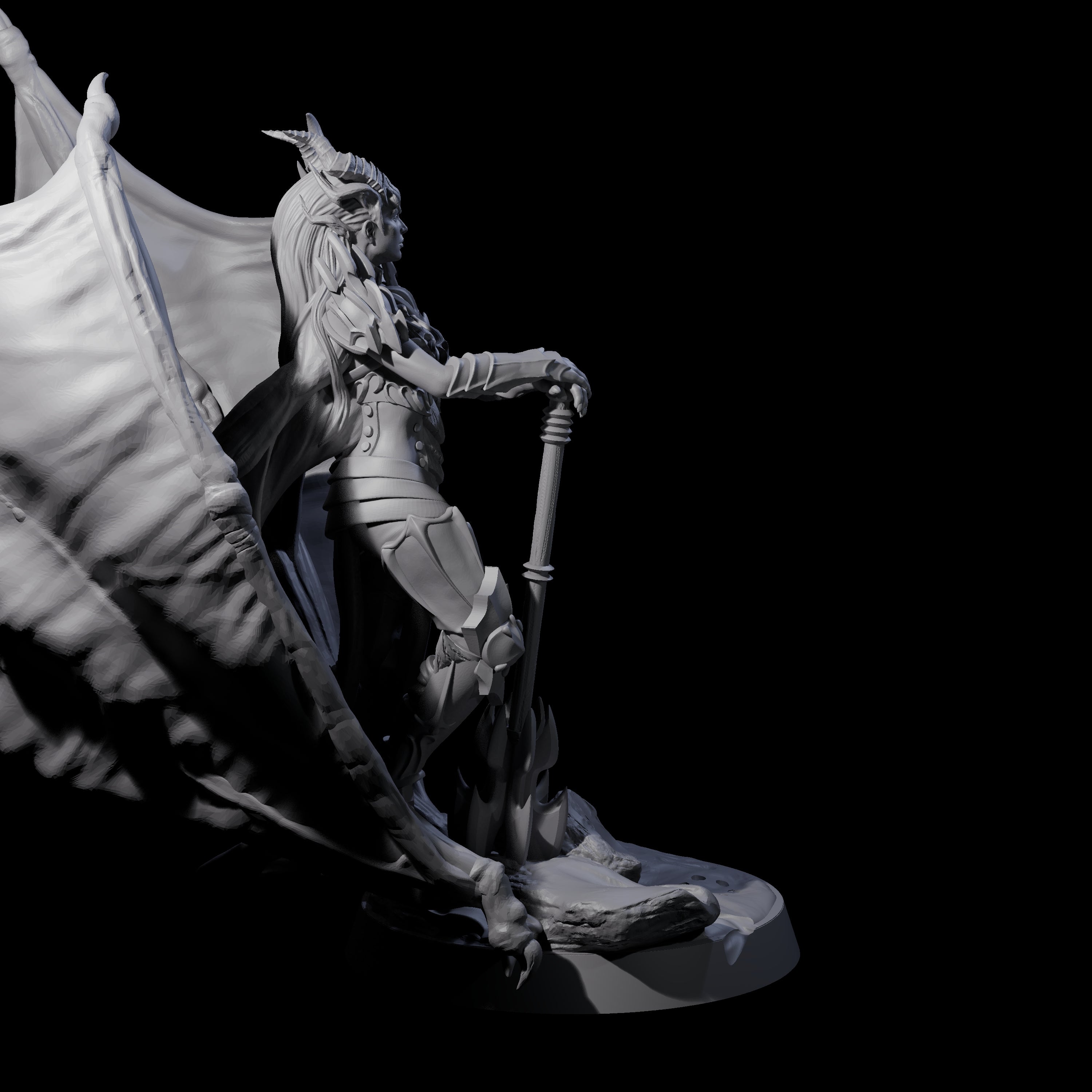 Draconic Fighter Miniature for Dungeons and Dragons, Pathfinder or other TTRPGs