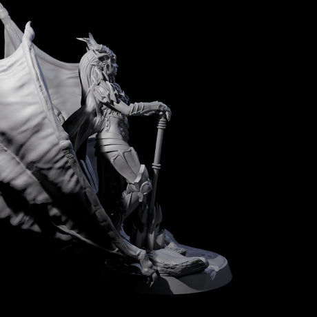 Draconic Fighter Miniature for Dungeons and Dragons, Pathfinder or other TTRPGs