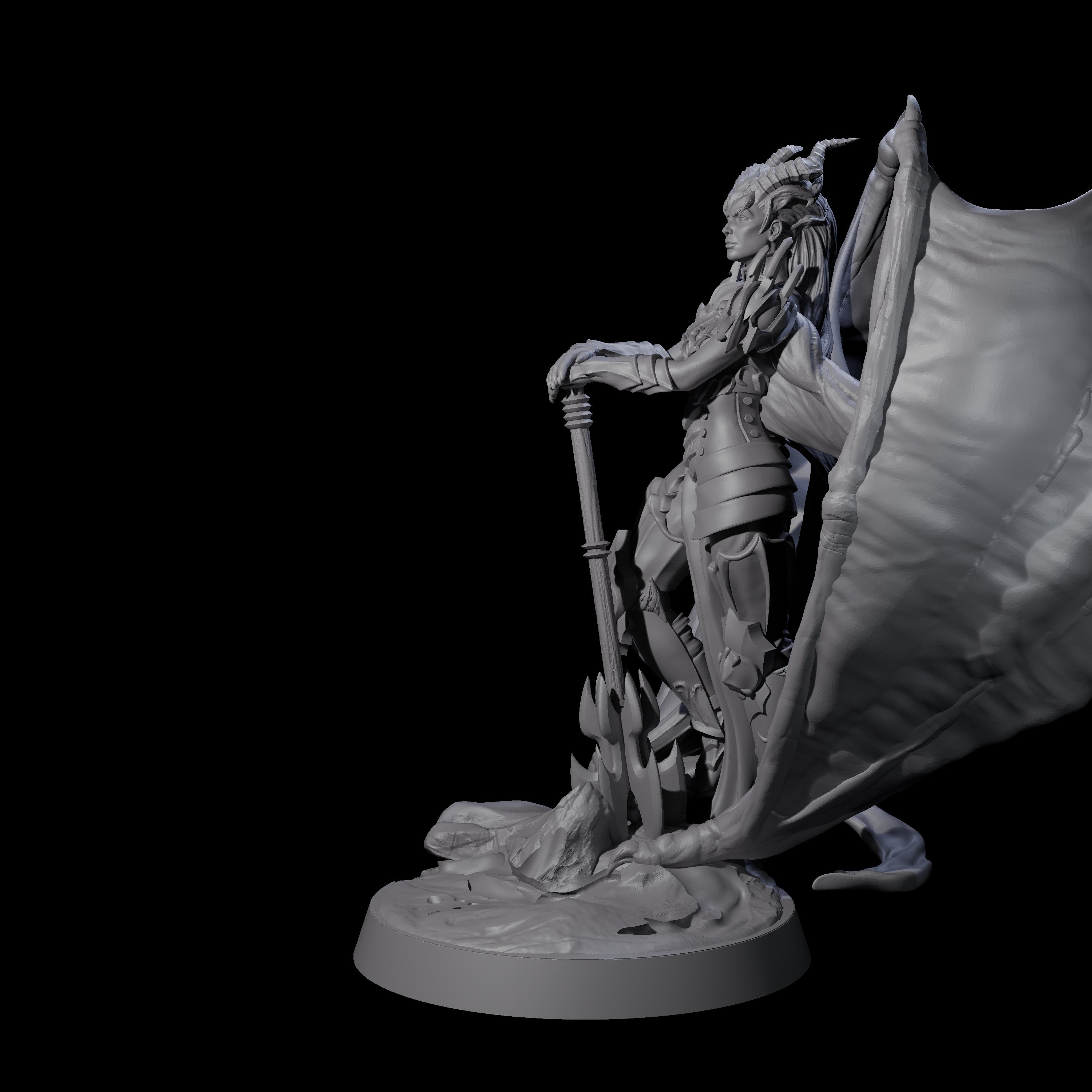 Draconic Fighter Miniature for Dungeons and Dragons, Pathfinder or other TTRPGs