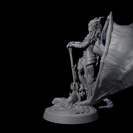 Draconic Fighter Miniature for Dungeons and Dragons, Pathfinder or other TTRPGs