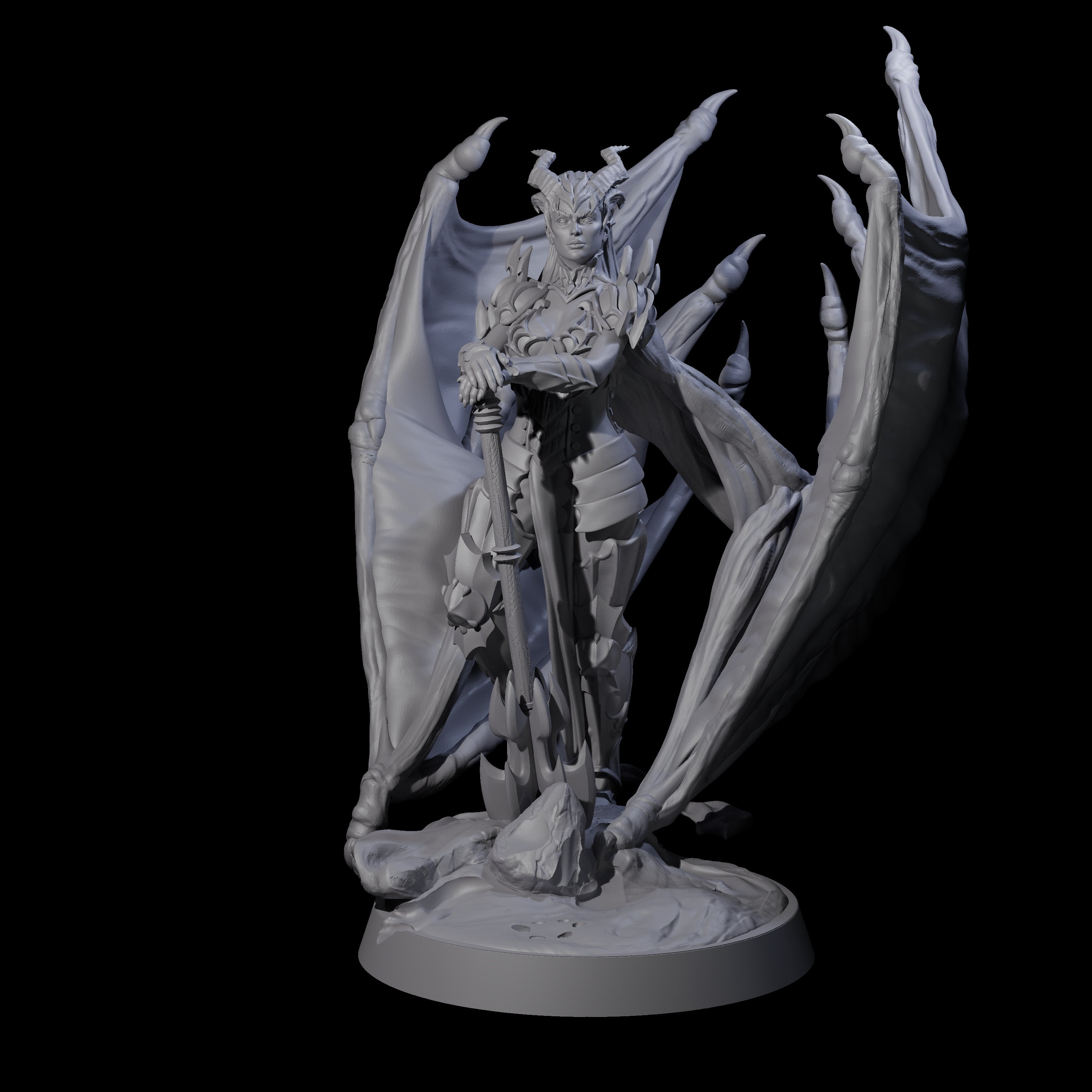 Draconic Fighter Miniature for Dungeons and Dragons, Pathfinder or other TTRPGs