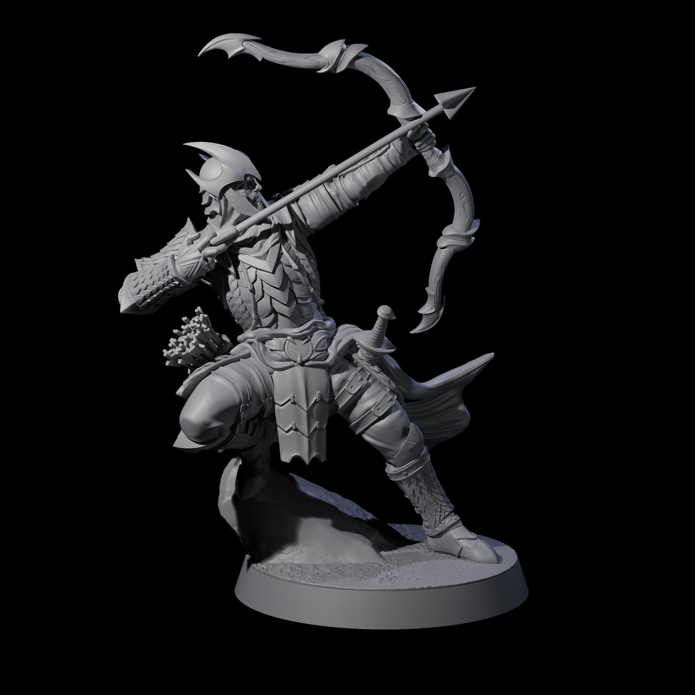 Dragon Archer E Miniature for Dungeons and Dragons, Pathfinder or other TTRPGs