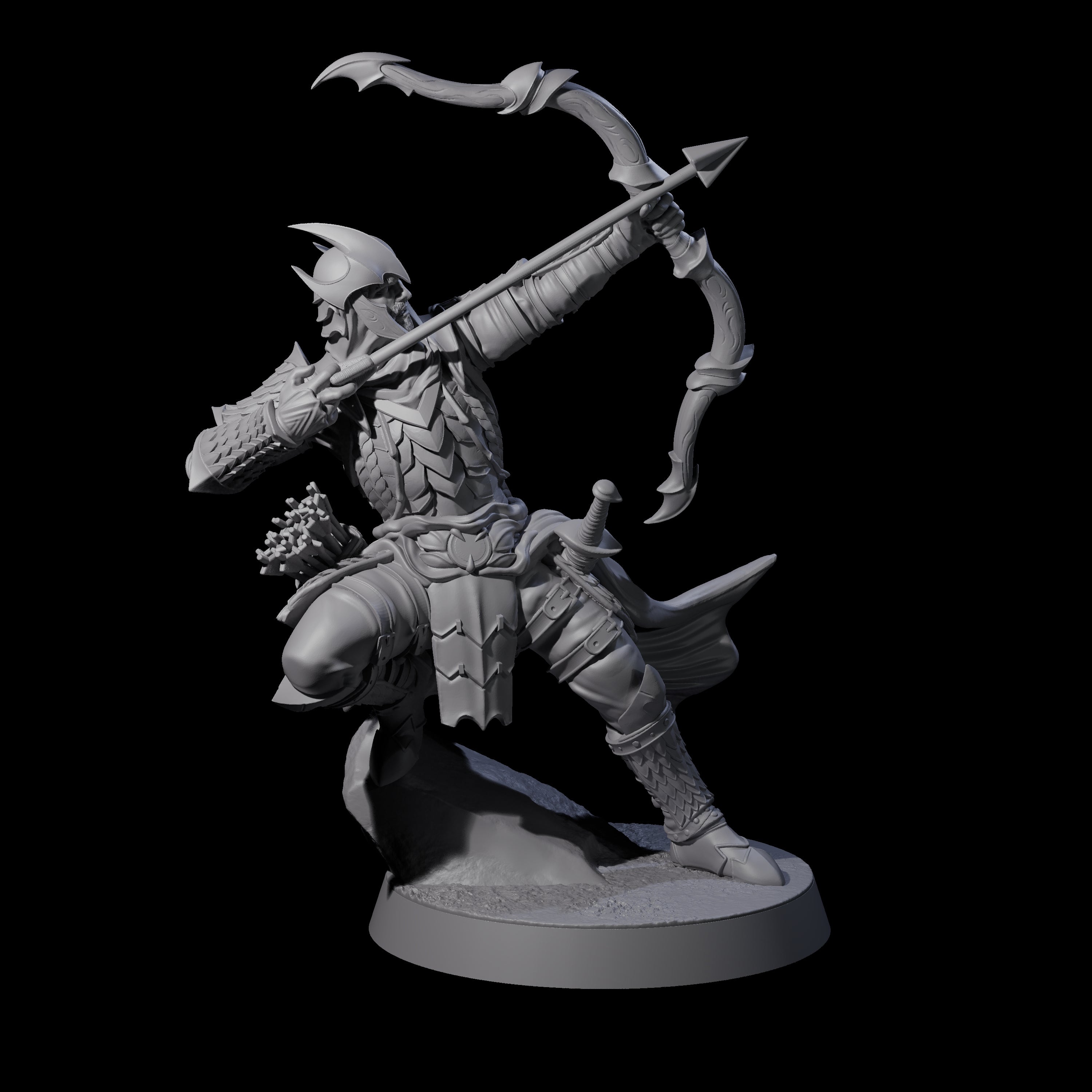 Dragon Archer E Miniature for Dungeons and Dragons, Pathfinder or other TTRPGs