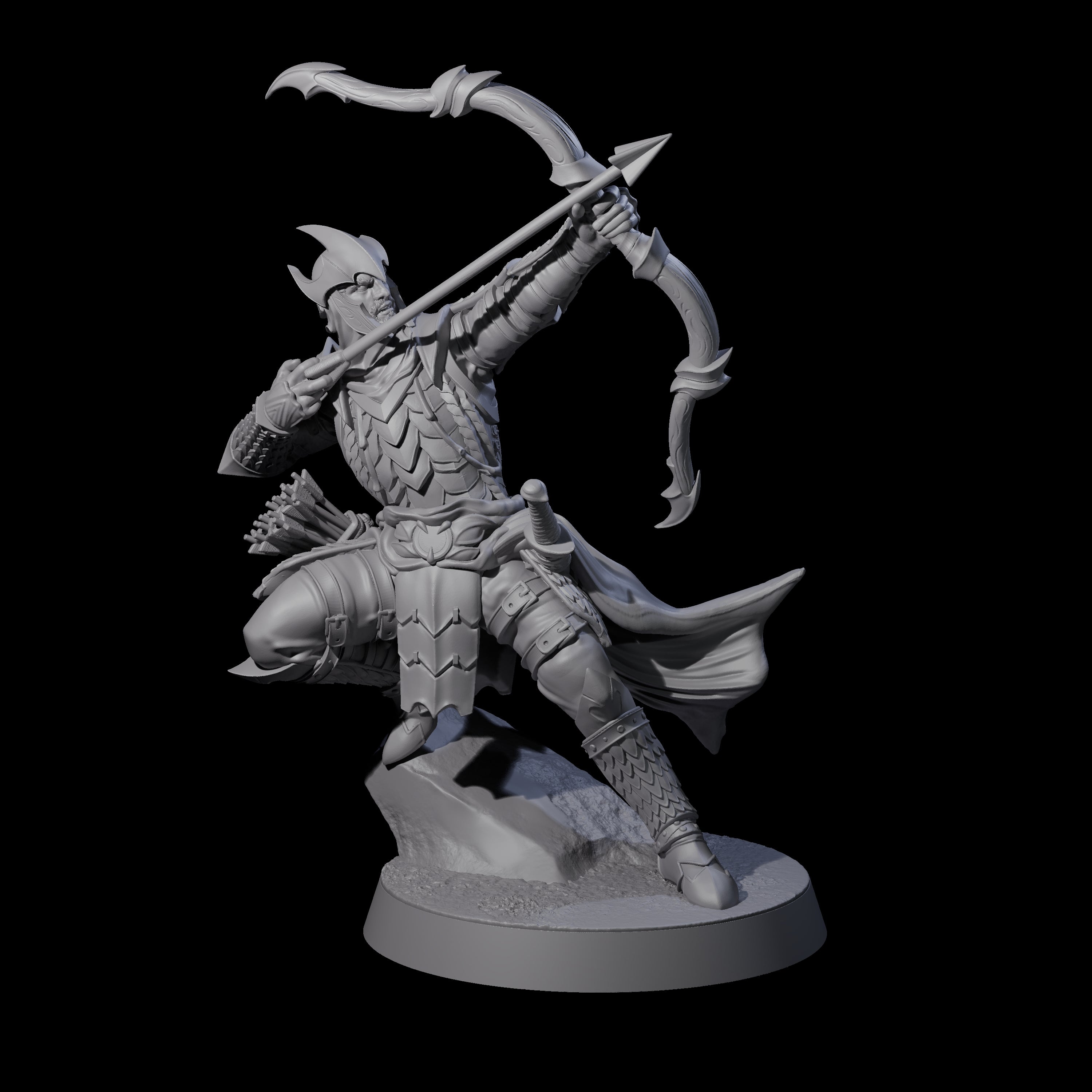 Dragon Archer E Miniature for Dungeons and Dragons, Pathfinder or other TTRPGs