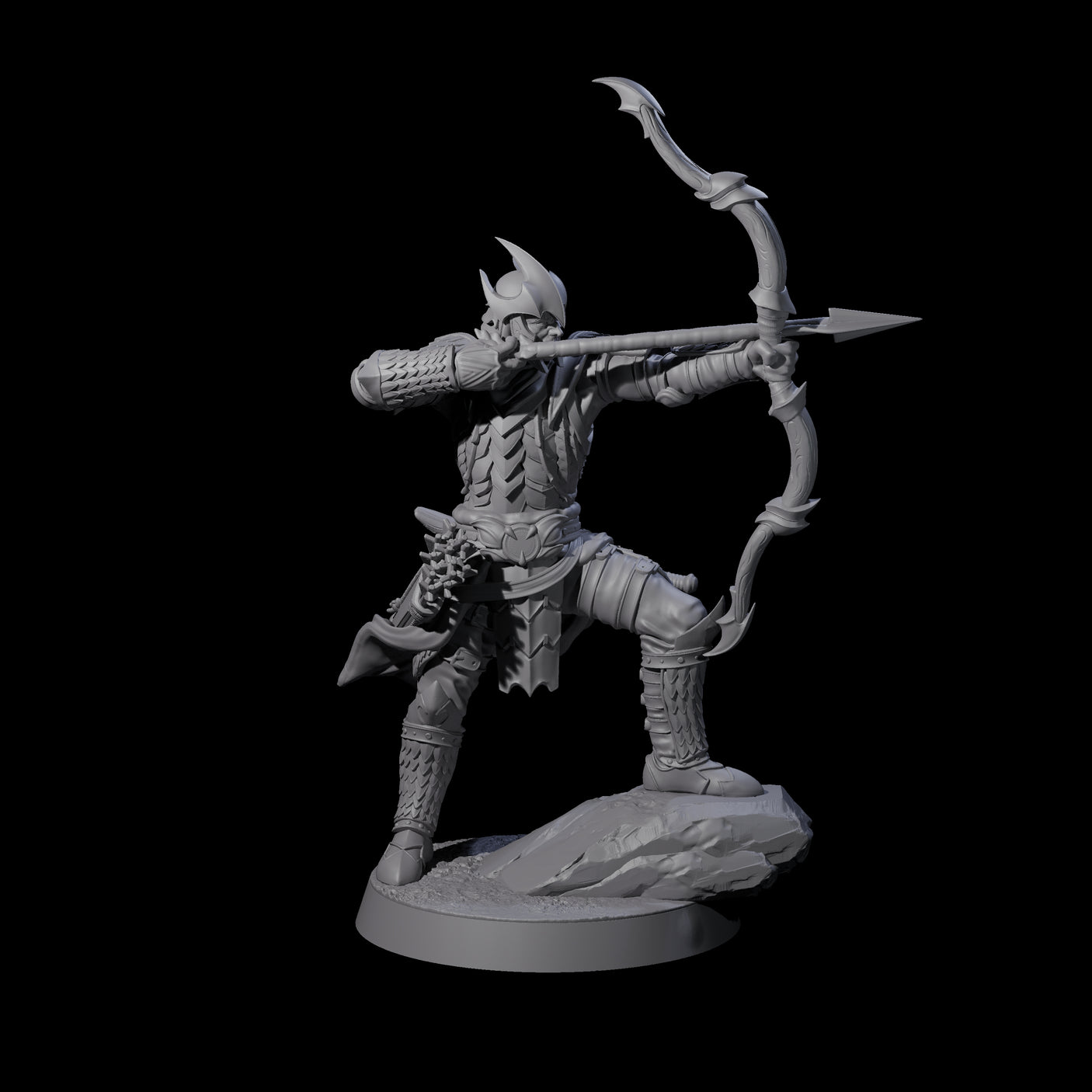 Dragon Archer F Miniature for Dungeons and Dragons, Pathfinder or other TTRPGs