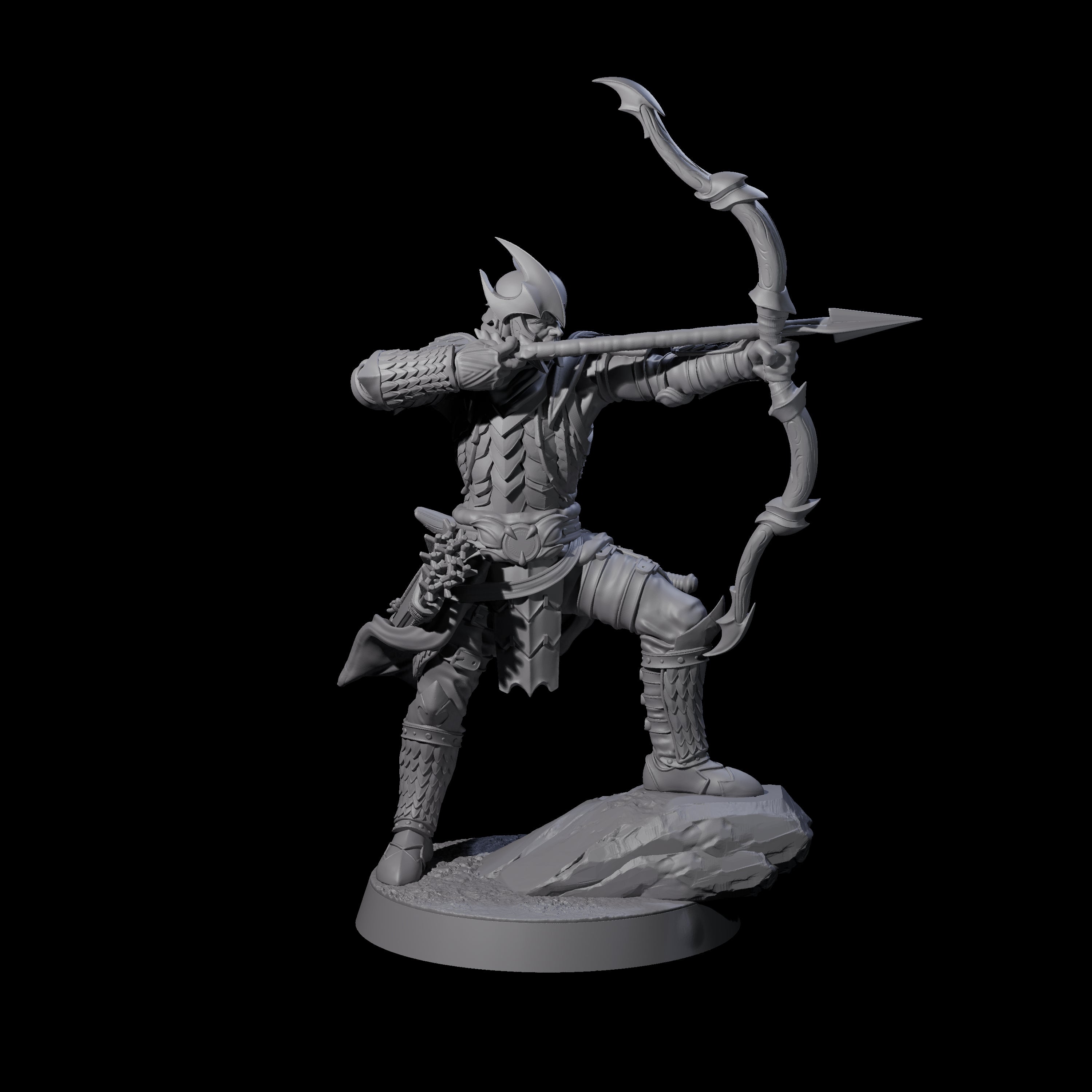 Dragon Archer F Miniature for Dungeons and Dragons, Pathfinder or other TTRPGs
