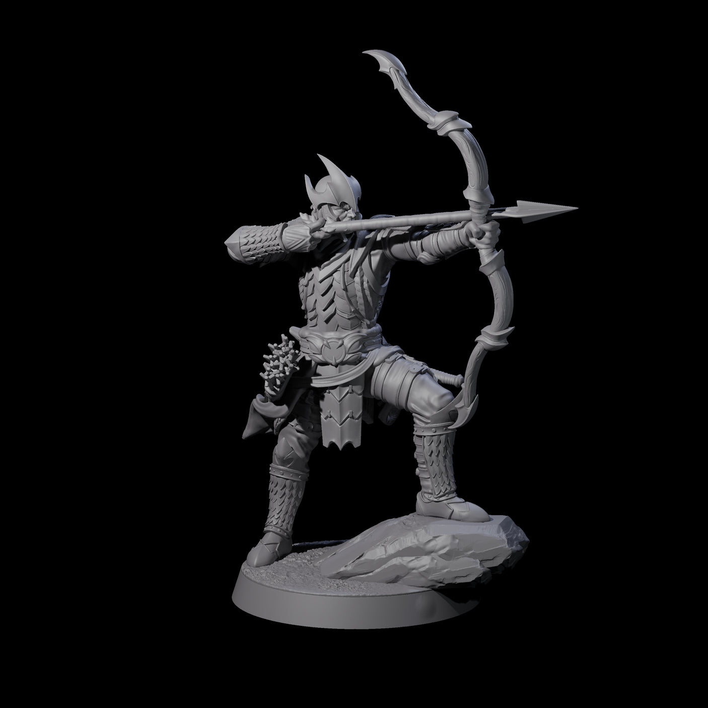Dragon Archer F Miniature for Dungeons and Dragons, Pathfinder or other TTRPGs