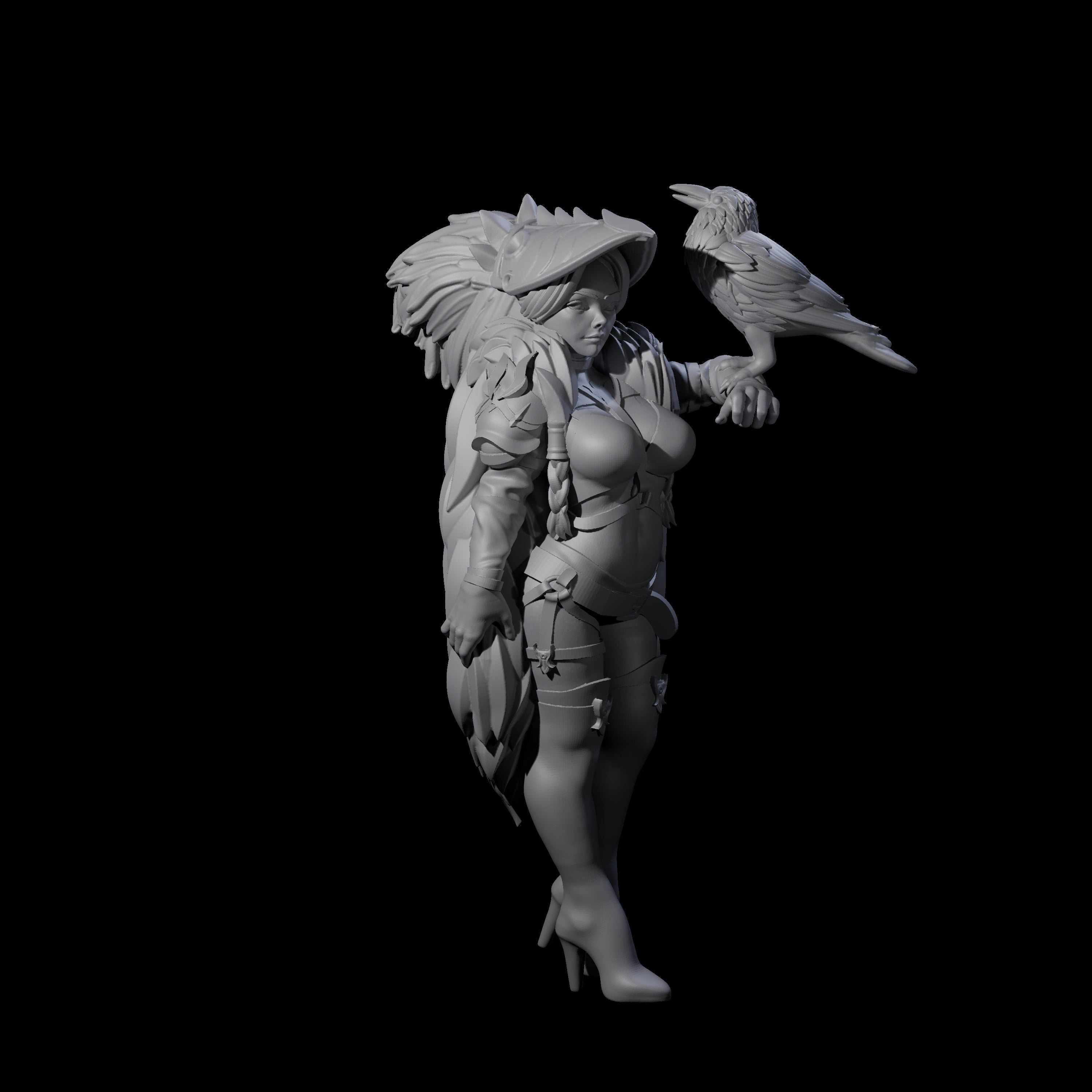 Dragon Guard Keeper of the Ravens Miniature for Dungeons and Dragons, Pathfinder or other TTRPGs