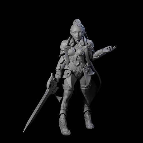 Dragon Guard Sassy Fighter Miniature for Dungeons and Dragons, Pathfinder or other TTRPGs