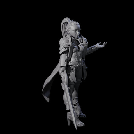 Dragon Guard Sassy Fighter Miniature for Dungeons and Dragons, Pathfinder or other TTRPGs
