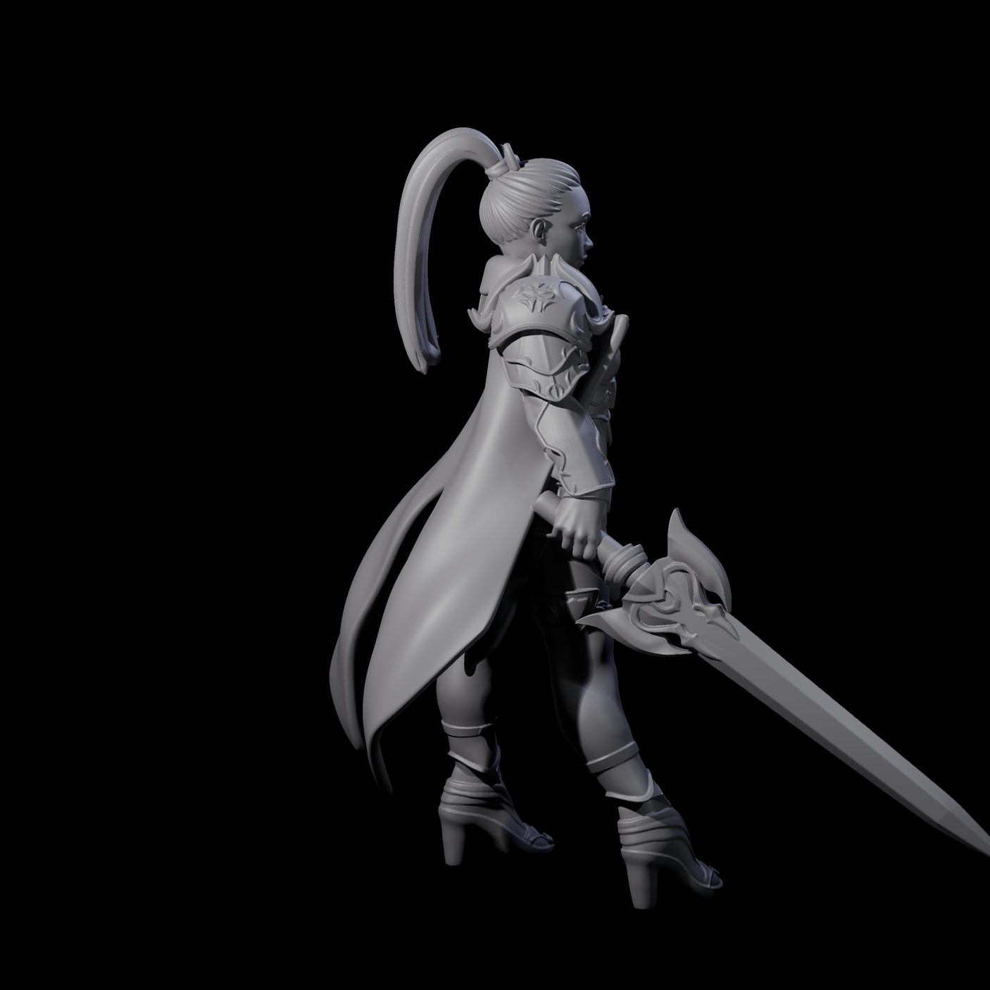 Dragon Guard Sassy Fighter Miniature for Dungeons and Dragons, Pathfinder or other TTRPGs