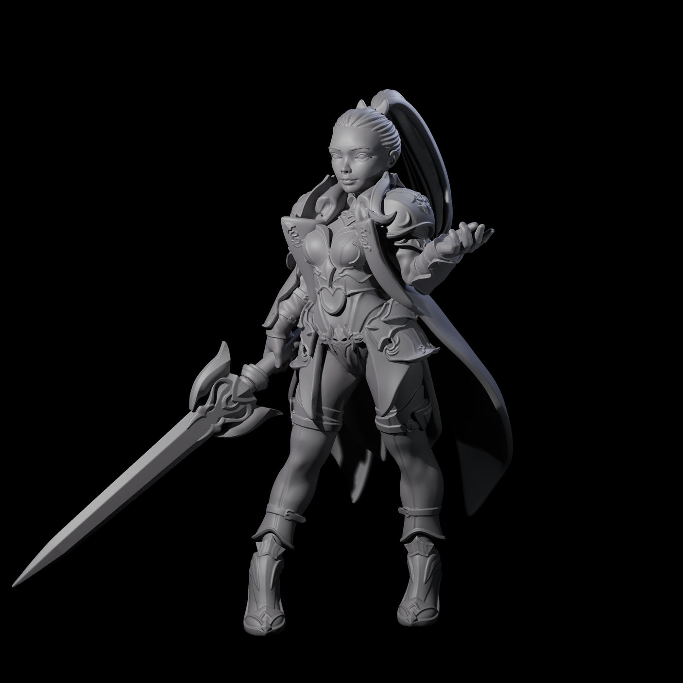 Dragon Guard Sassy Fighter Miniature for Dungeons and Dragons, Pathfinder or other TTRPGs