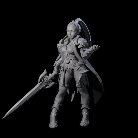 Dragon Guard Sassy Fighter Miniature for Dungeons and Dragons, Pathfinder or other TTRPGs