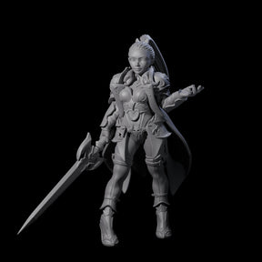 Dragon Guard Sassy Fighter Miniature for Dungeons and Dragons, Pathfinder or other TTRPGs