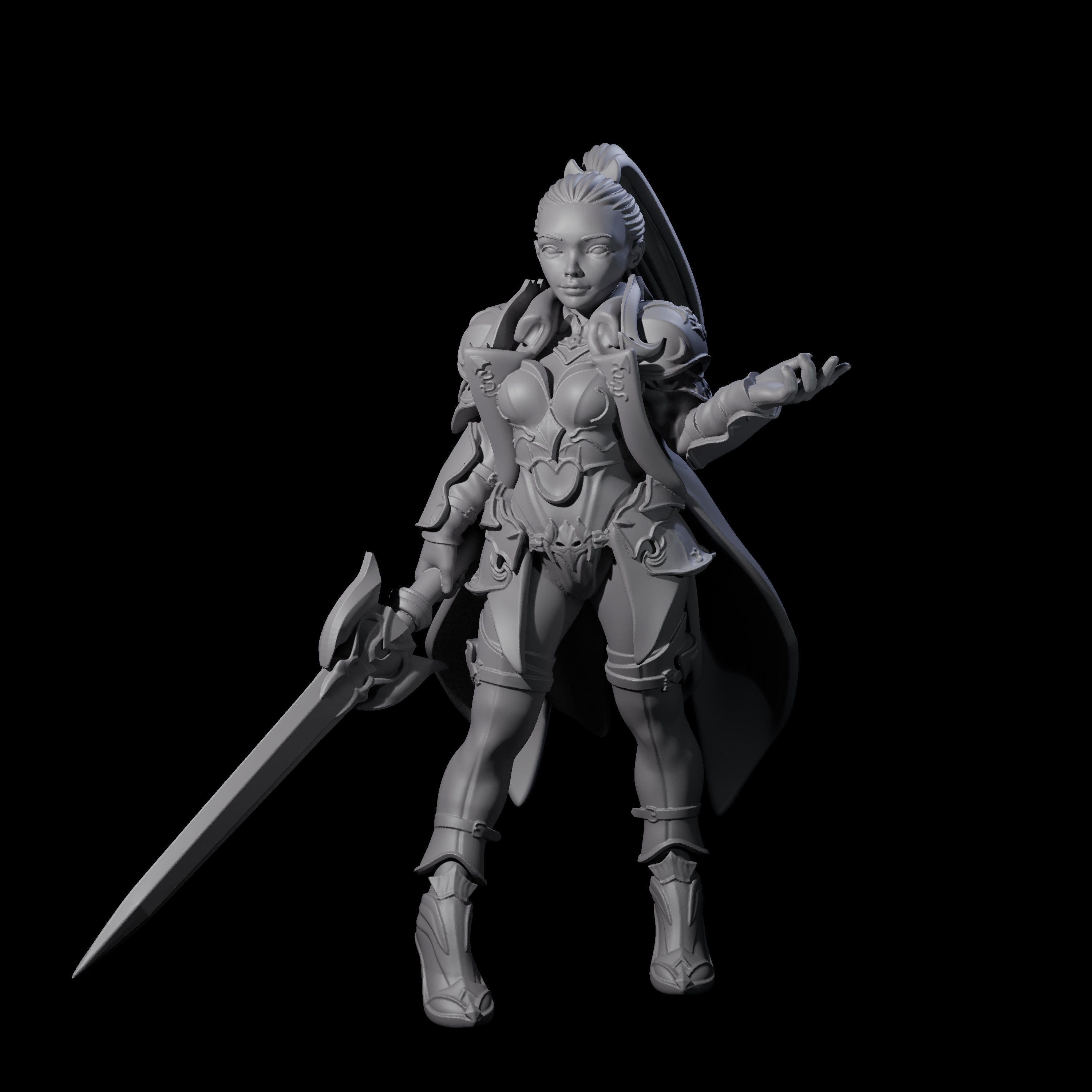 Dragon Guard Sassy Fighter Miniature for Dungeons and Dragons, Pathfinder or other TTRPGs