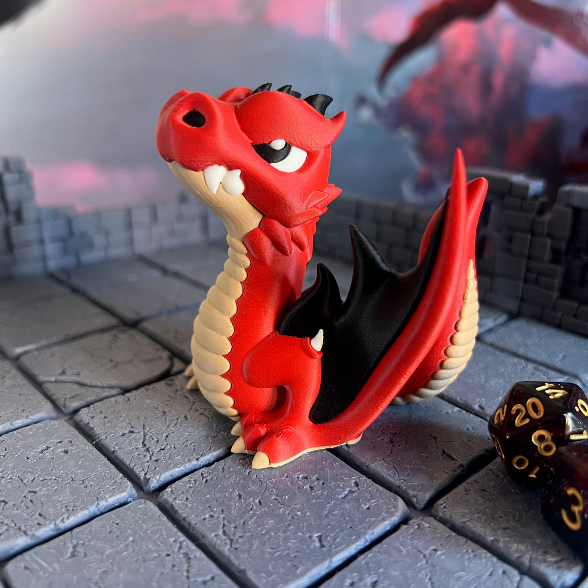 Dragon Multicolour Table Ready Miniature Miniature for Dungeons and Dragons, Pathfinder or other TTRPGs