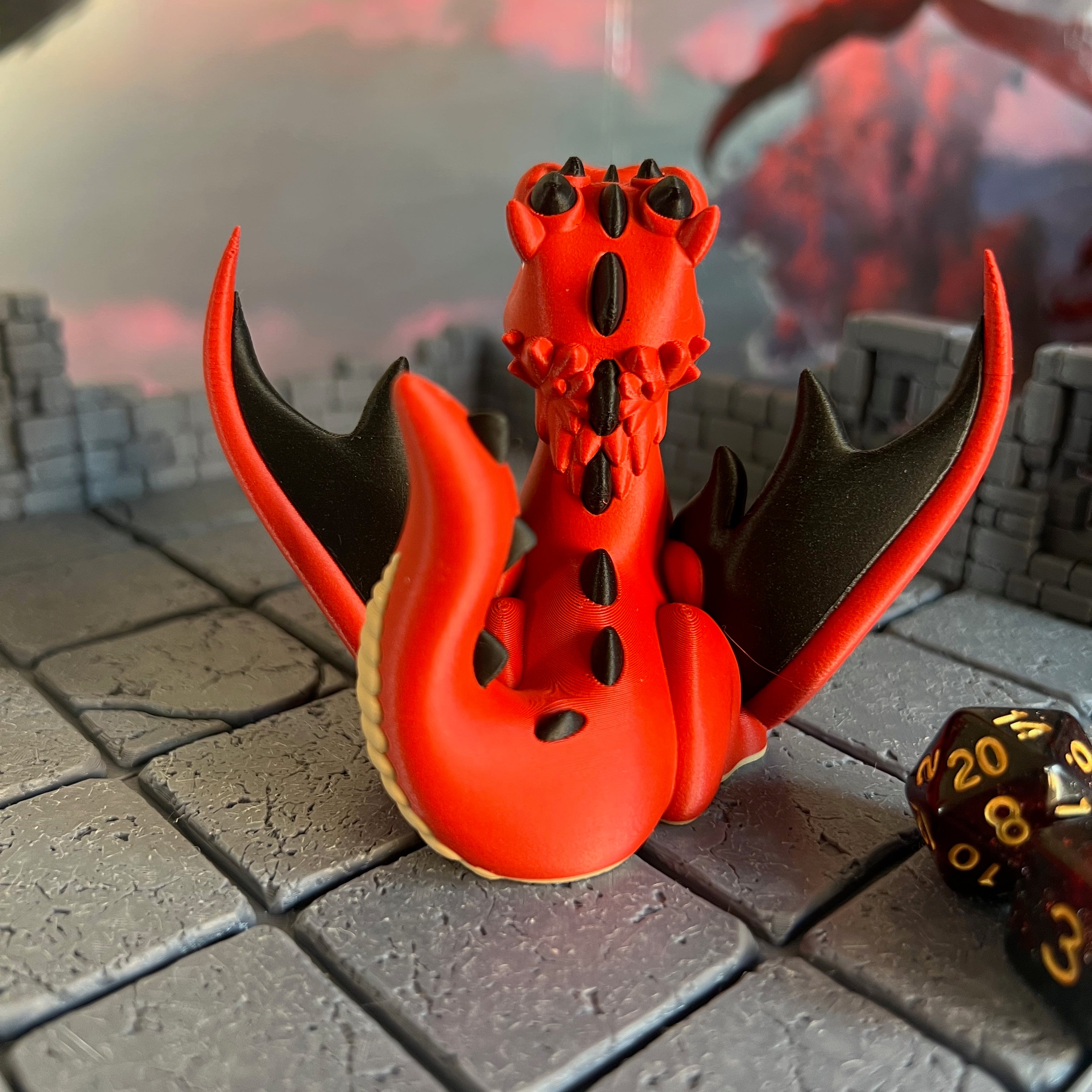 Dragon Multicolour Table Ready Miniature Miniature for Dungeons and Dragons, Pathfinder or other TTRPGs