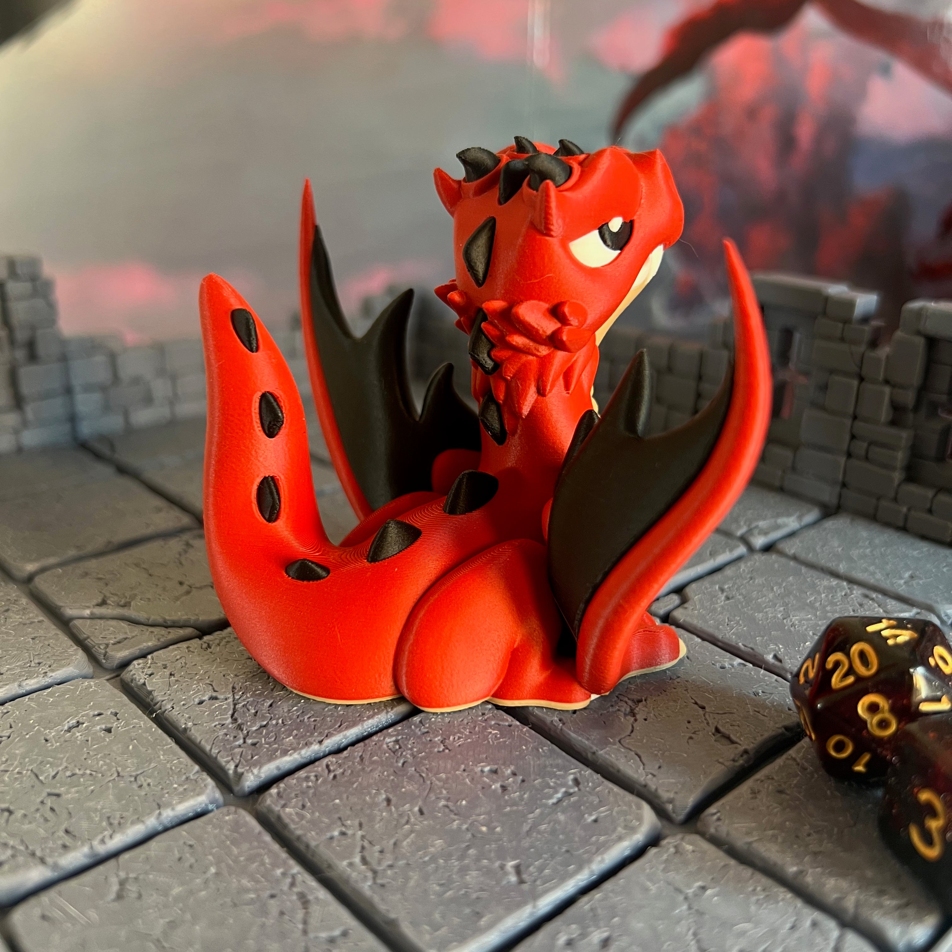 Dragon Multicolour Table Ready Miniature Miniature for Dungeons and Dragons, Pathfinder or other TTRPGs