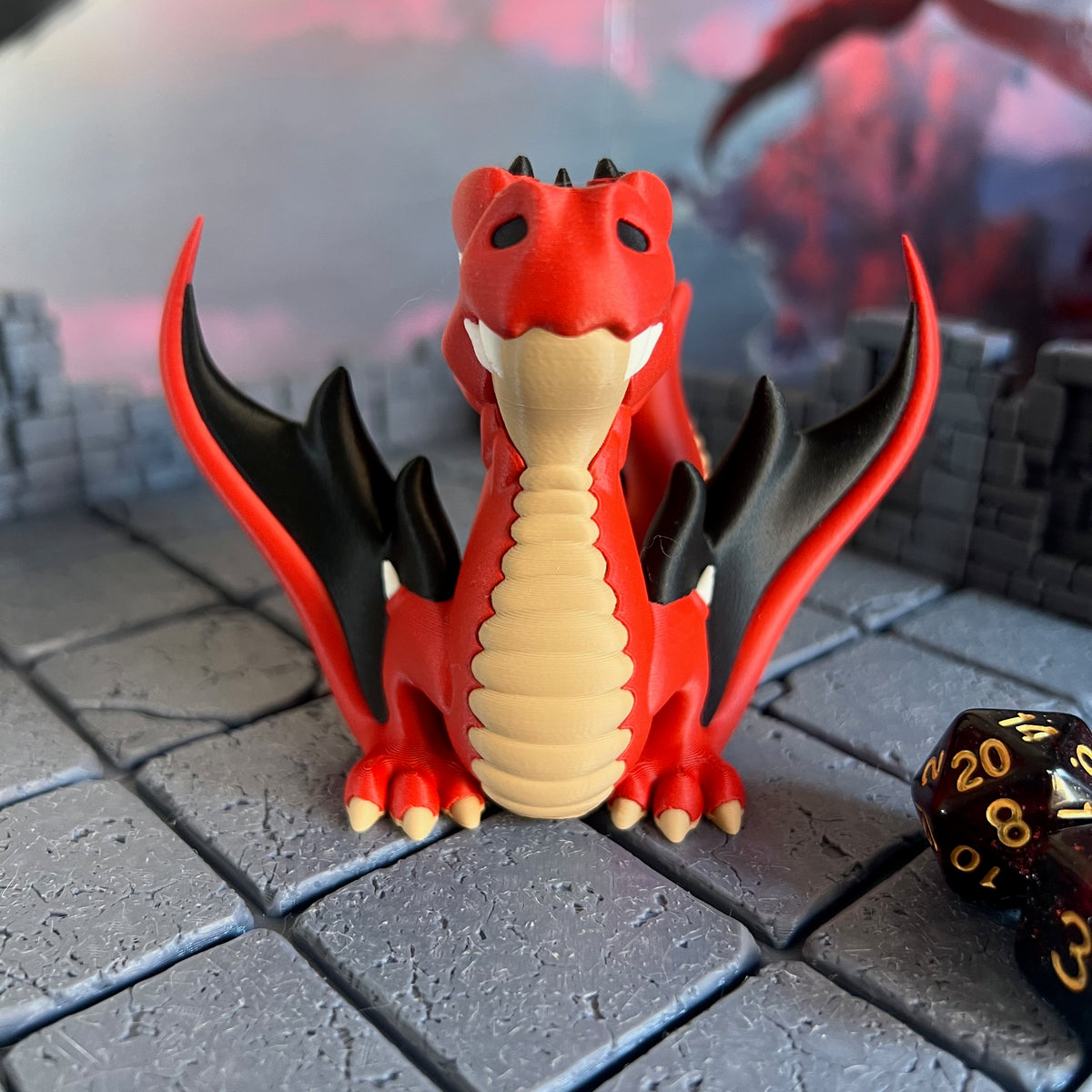Dragon Multicolour Table Ready Miniature Miniature for Dungeons and Dragons, Pathfinder or other TTRPGs