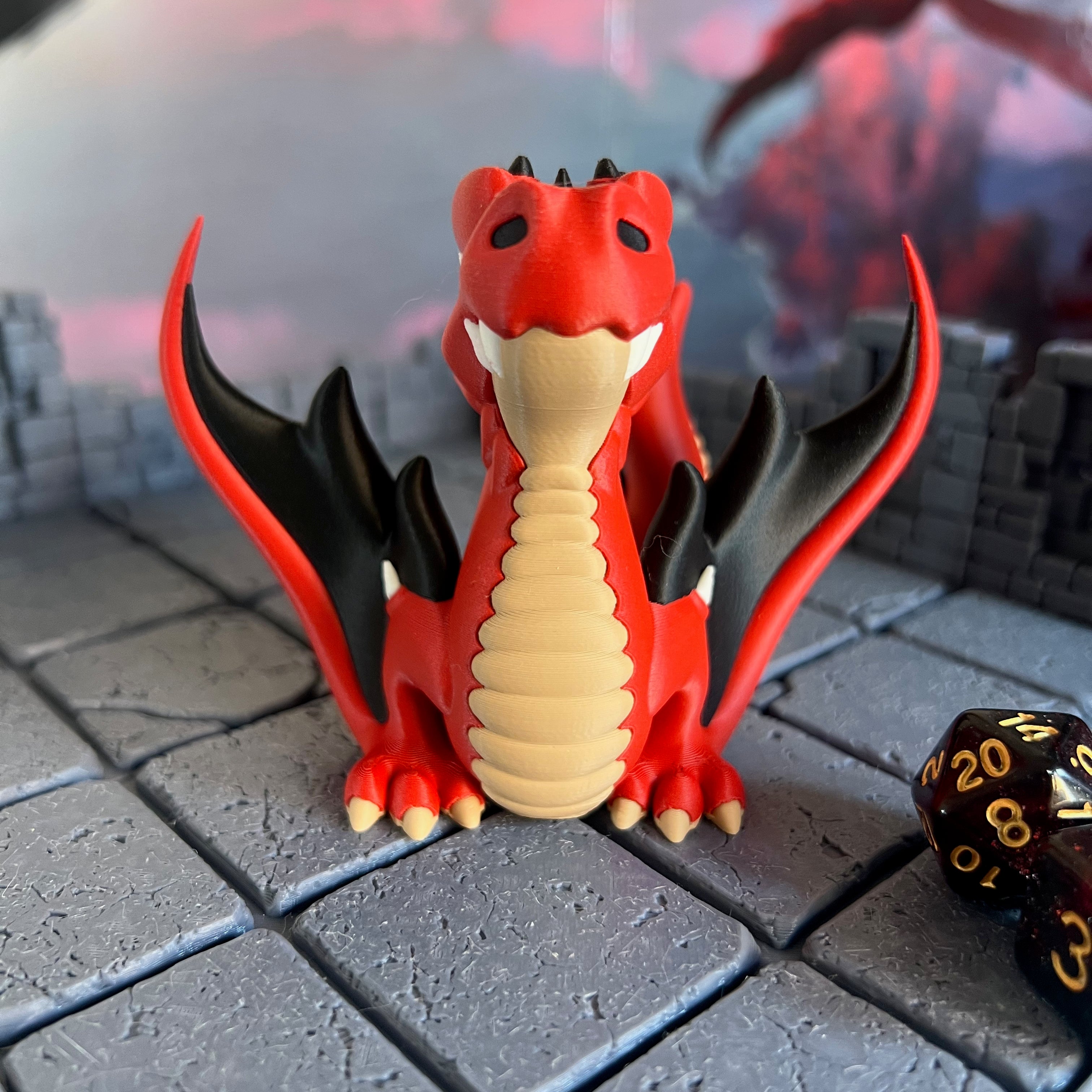 Dragon Multicolour Table Ready Miniature Miniature for Dungeons and Dragons, Pathfinder or other TTRPGs