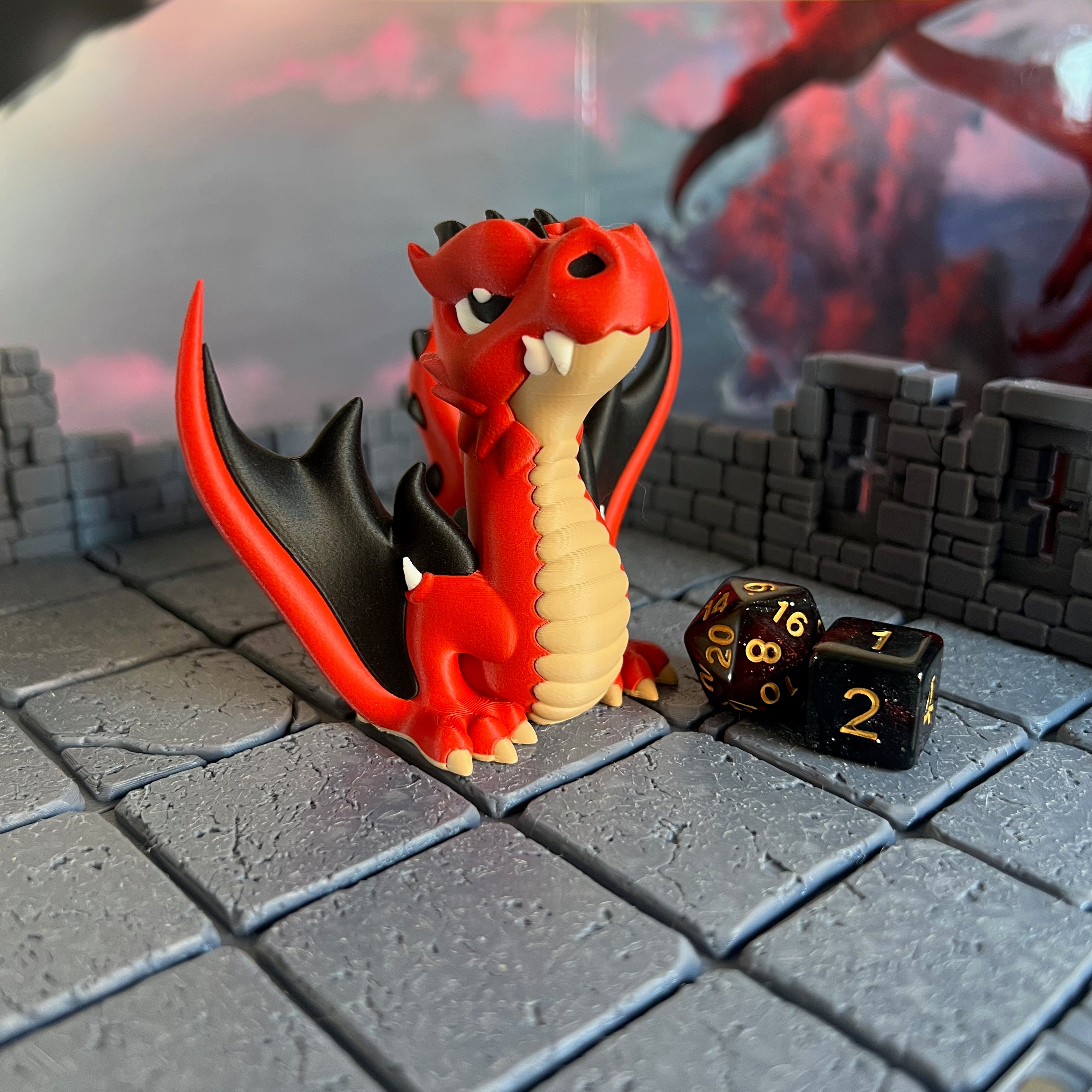 Dragon Multicolour Table Ready Miniature Miniature for Dungeons and Dragons, Pathfinder or other TTRPGs