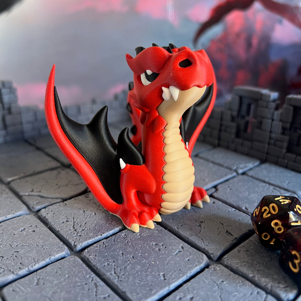 Dragon Multicolour Table Ready Miniature Miniature for Dungeons and Dragons, Pathfinder or other TTRPGs