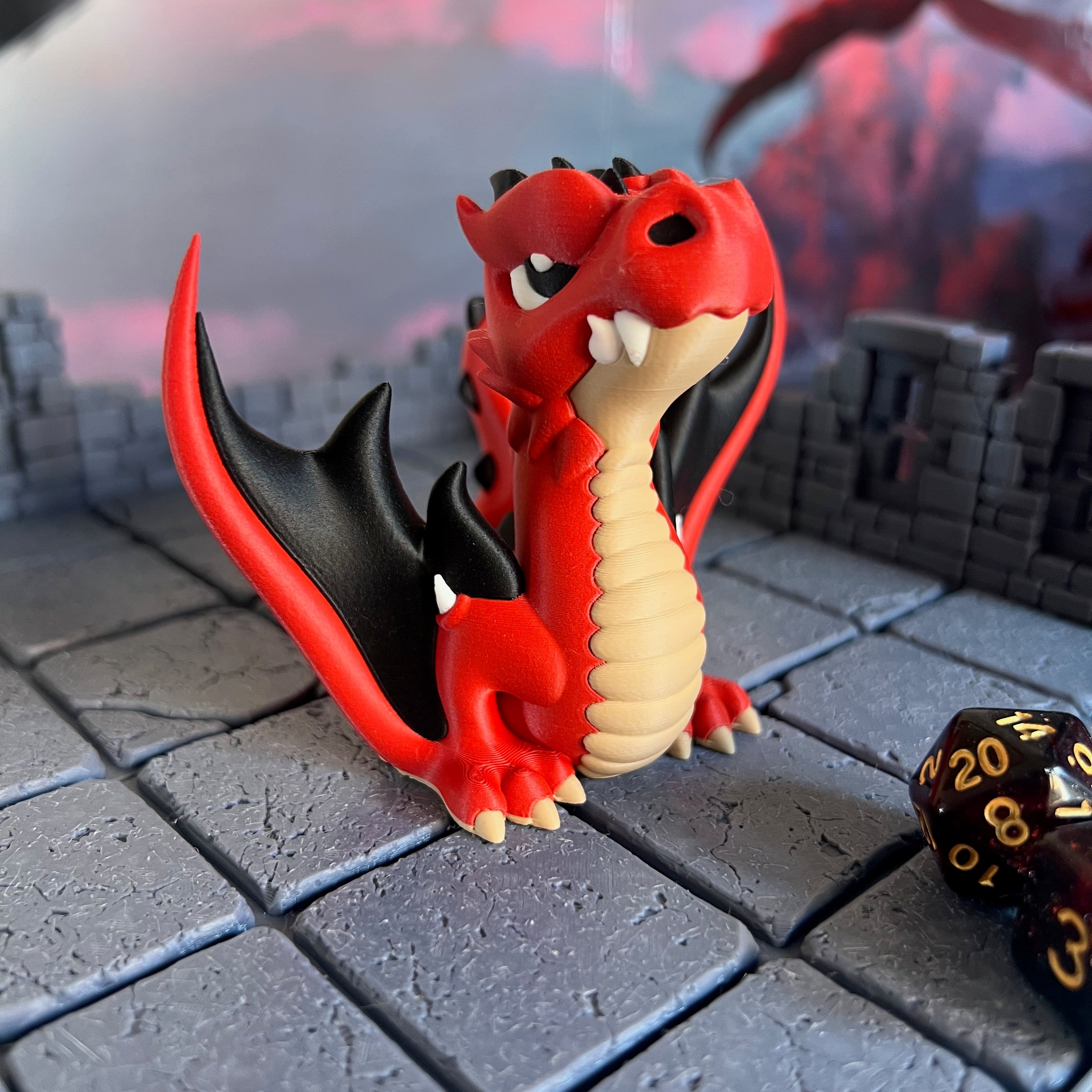 Dragon Multicolour Table Ready Miniature Miniature for Dungeons and Dragons, Pathfinder or other TTRPGs