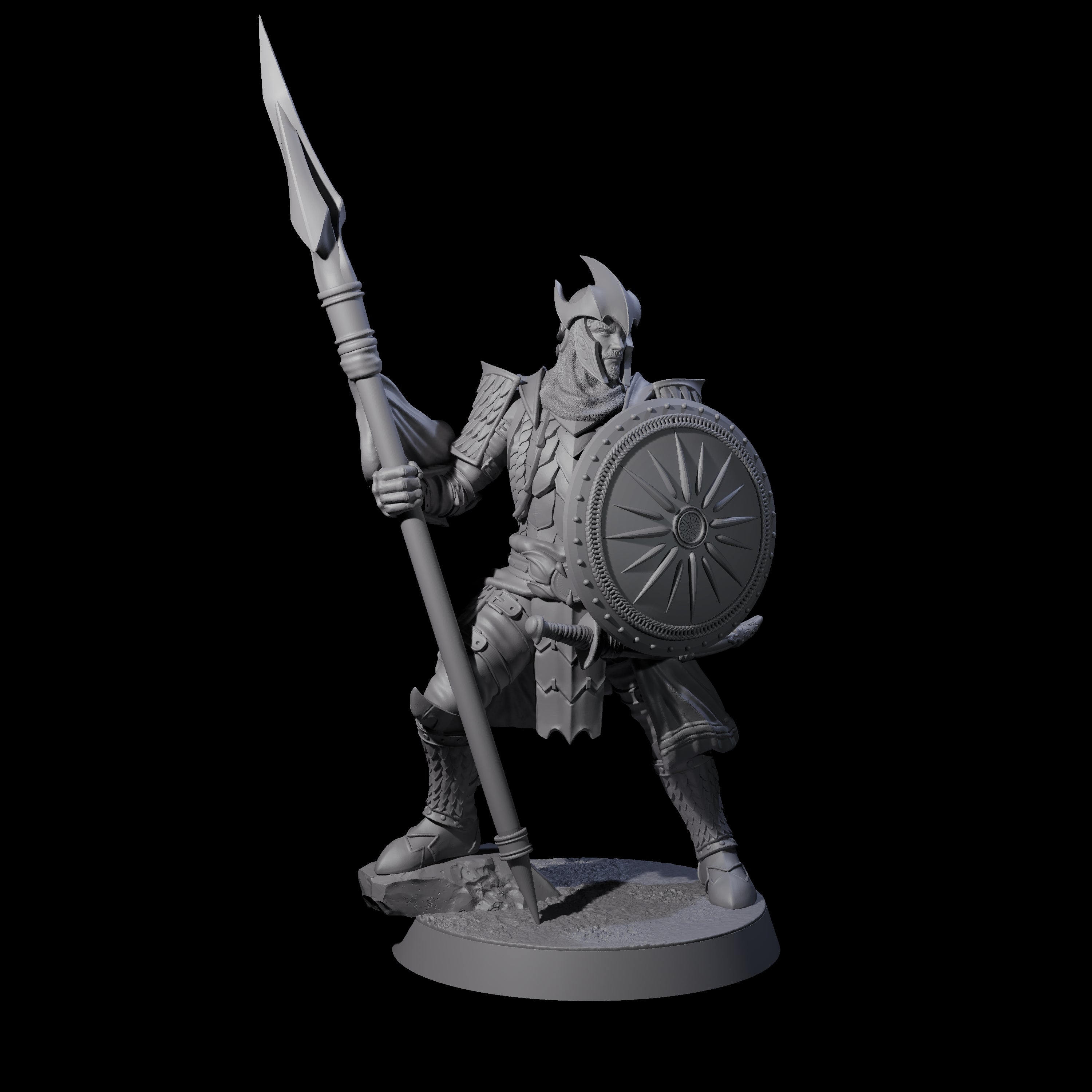 Dragon Spearman A Miniature for Dungeons and Dragons, Pathfinder or other TTRPGs
