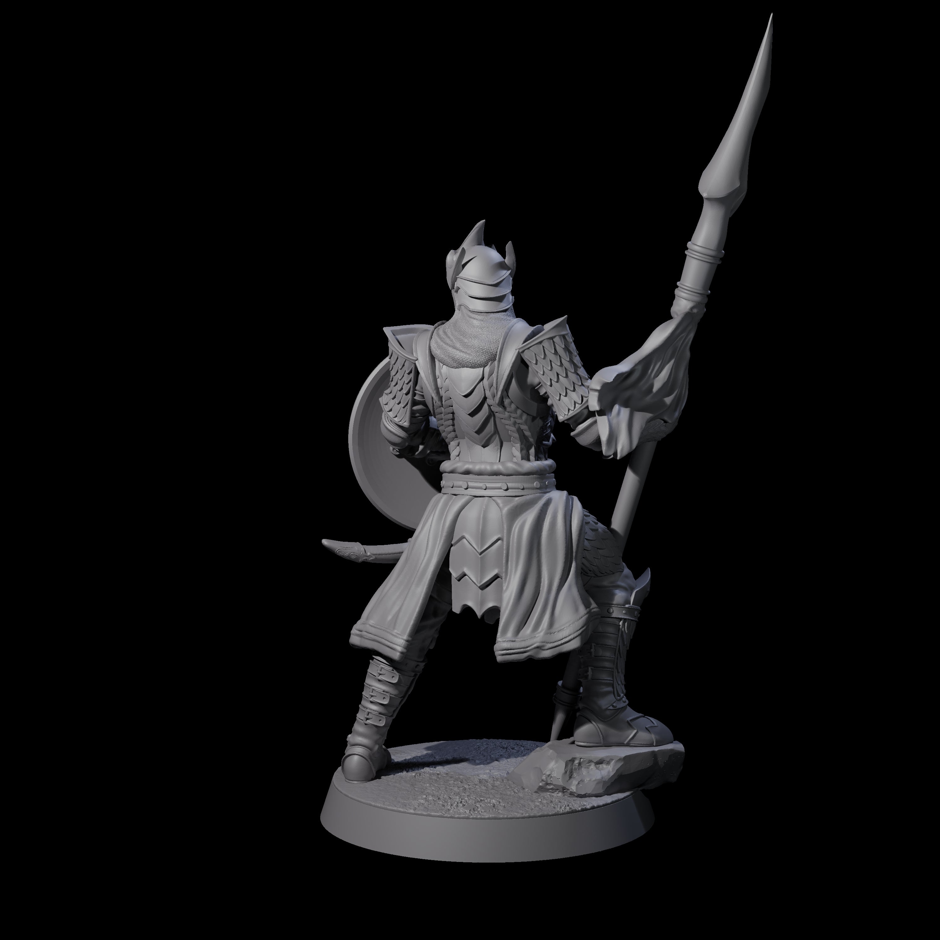 Dragon Spearman A Miniature for Dungeons and Dragons, Pathfinder or other TTRPGs