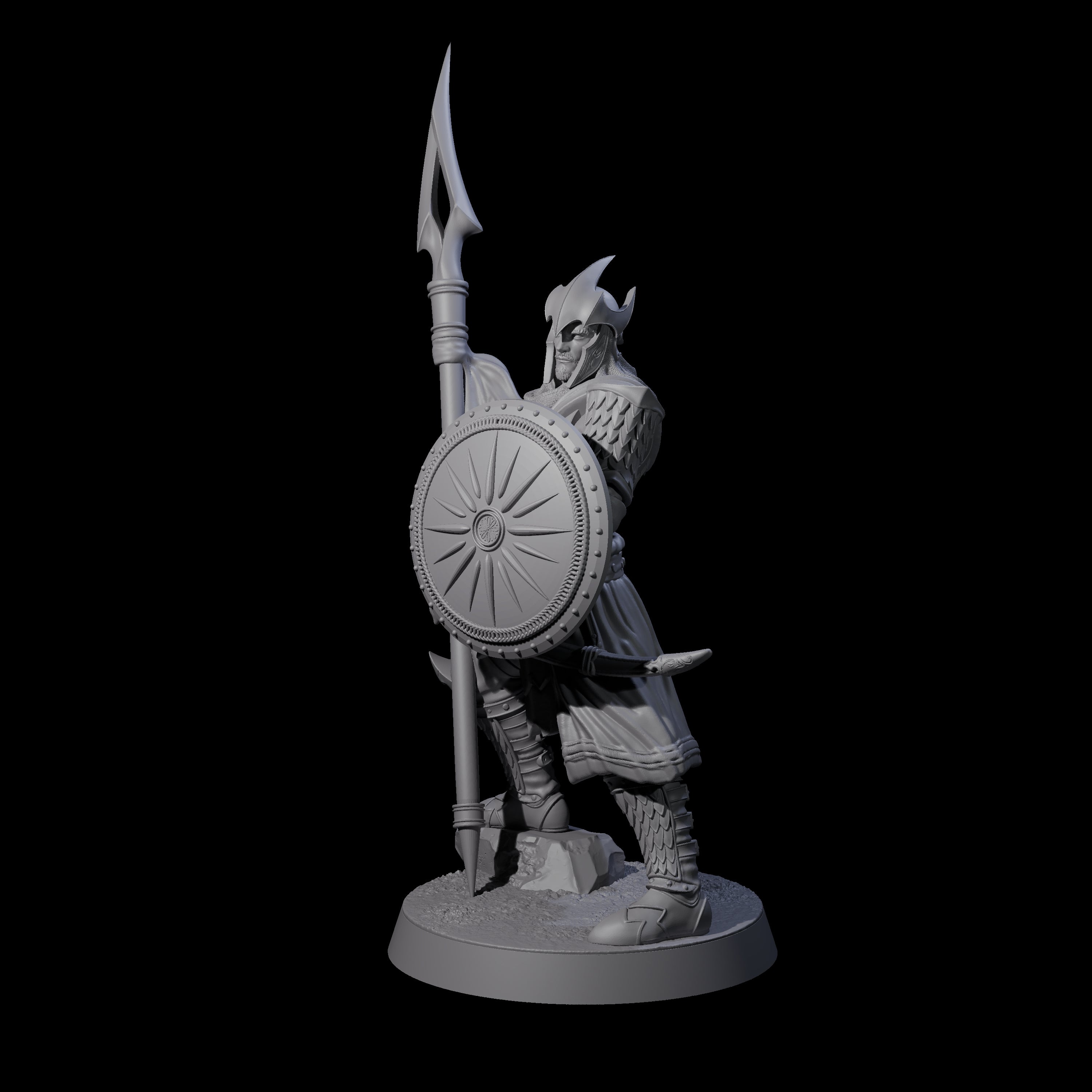 Dragon Spearman A Miniature for Dungeons and Dragons, Pathfinder or other TTRPGs
