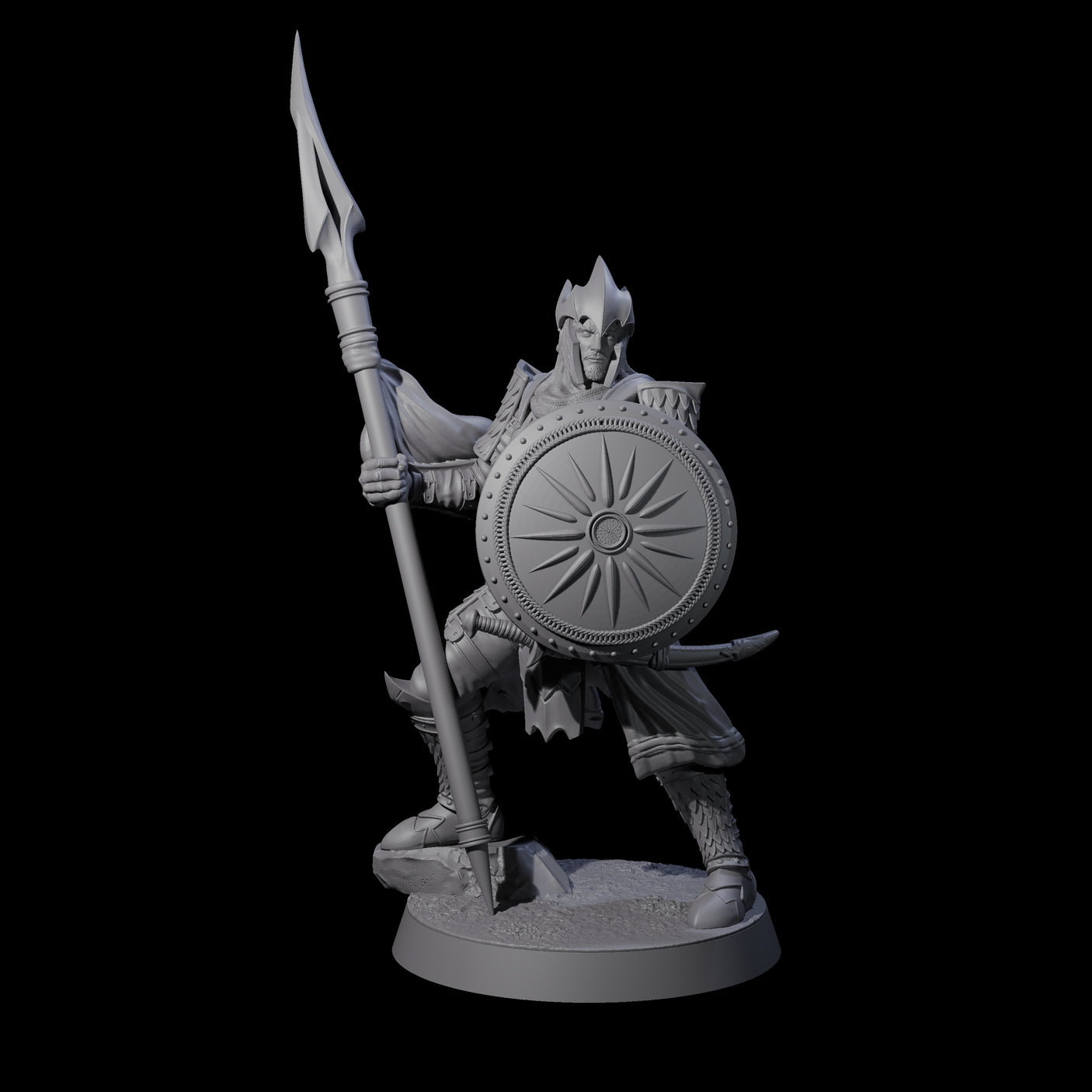 Dragon Spearman A Miniature for Dungeons and Dragons, Pathfinder or other TTRPGs