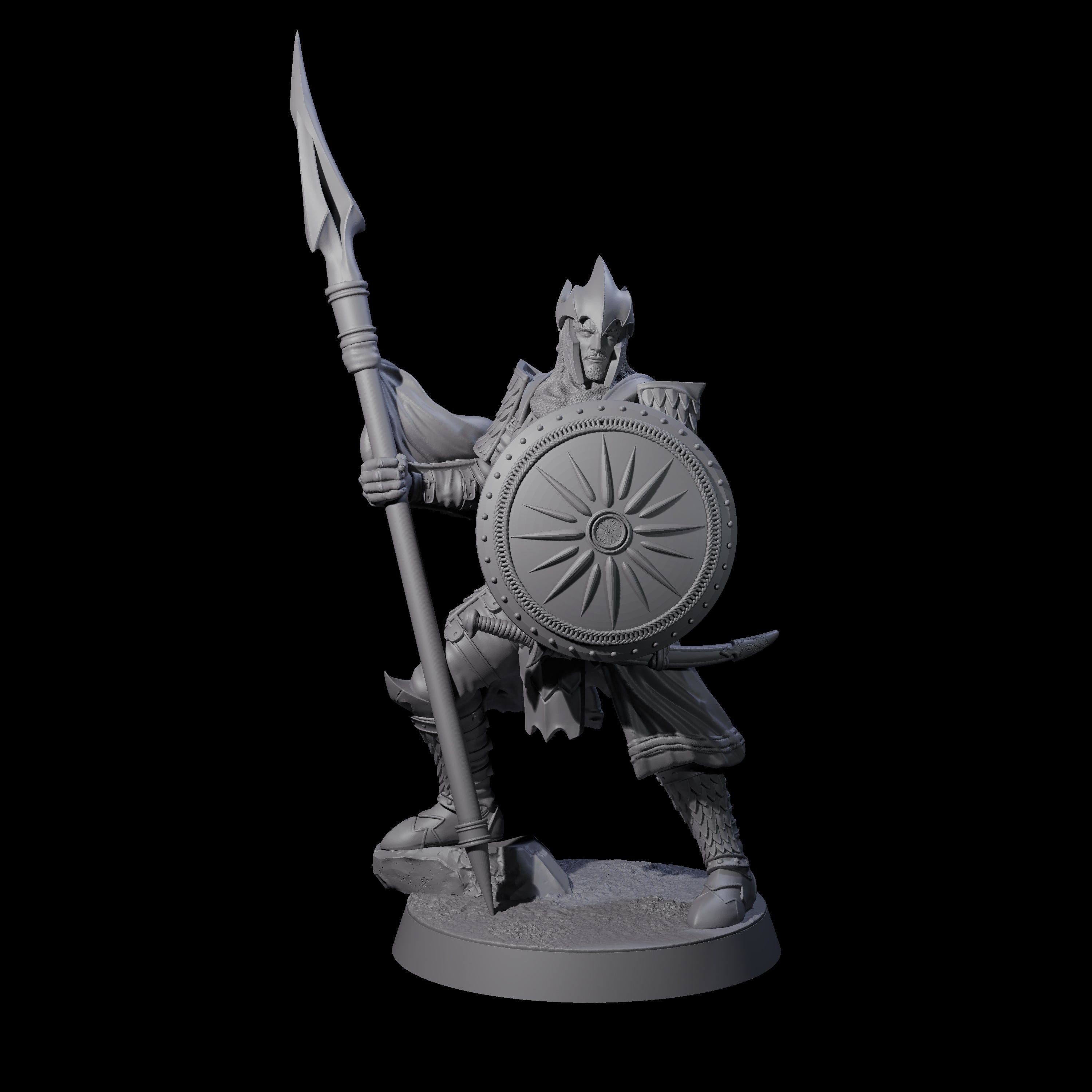 Dragon Spearman A Miniature for Dungeons and Dragons, Pathfinder or other TTRPGs